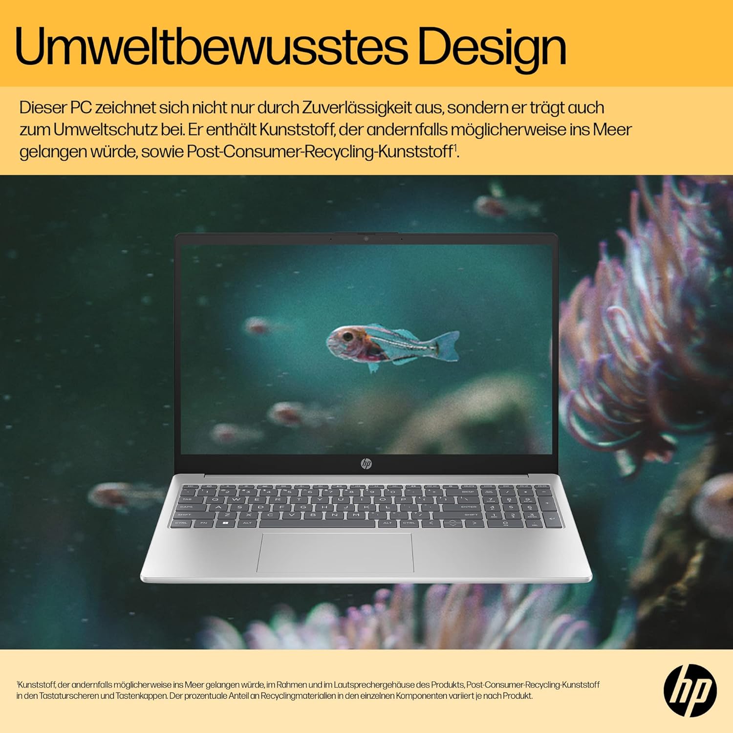 HP 15.6-Inch FHD IPS Display, AMD Ryzen 5 7520U, 16 GB RAM, 512 GB SSD, AMD Radeon Graphics, Windows 11 Home, QWERTZ Keyboard, Silver, with HP Fast Charge – Bild 10