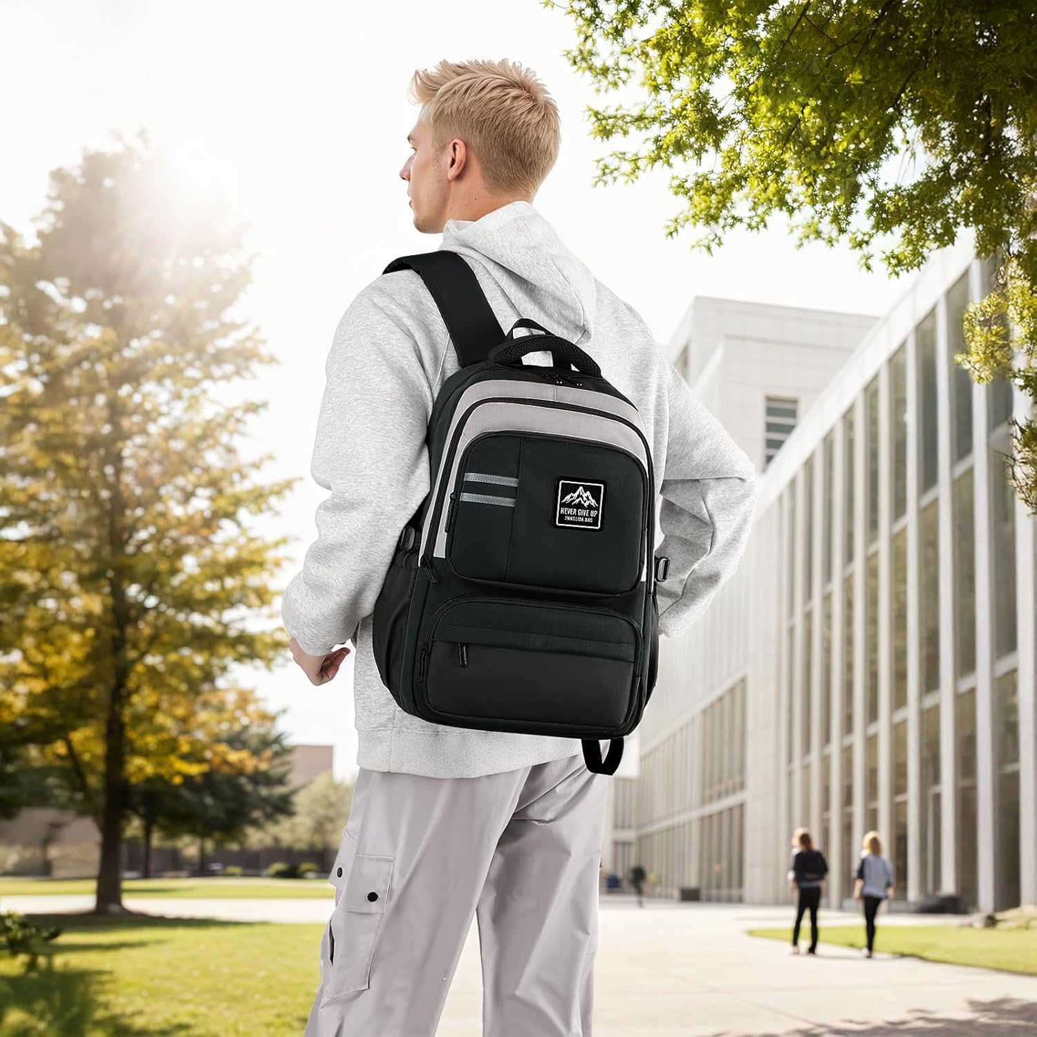 School Backpack Boys Teenagers, 2025 Large Backpack School High School High School Bag Robust Water-Repellent for 15.6 Inch Laptop, School Bag Casual 38L, 9825 – Bild 7