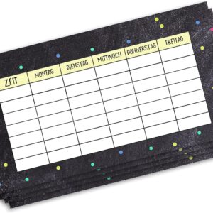 Nastami 5 x timetable for pencil case, dots, timetable for school bag, printed on both sides, back to school gift