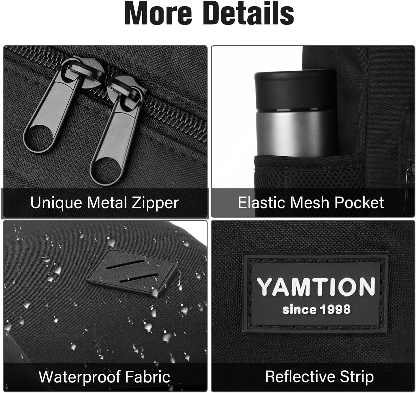 Yamtion Backpack Laptop Men's Backpack Women’s School Backpack Boys; Teenager School Bag Girls’ School Bag for Study, Work, Travel, USB Charging Port – Bild 3