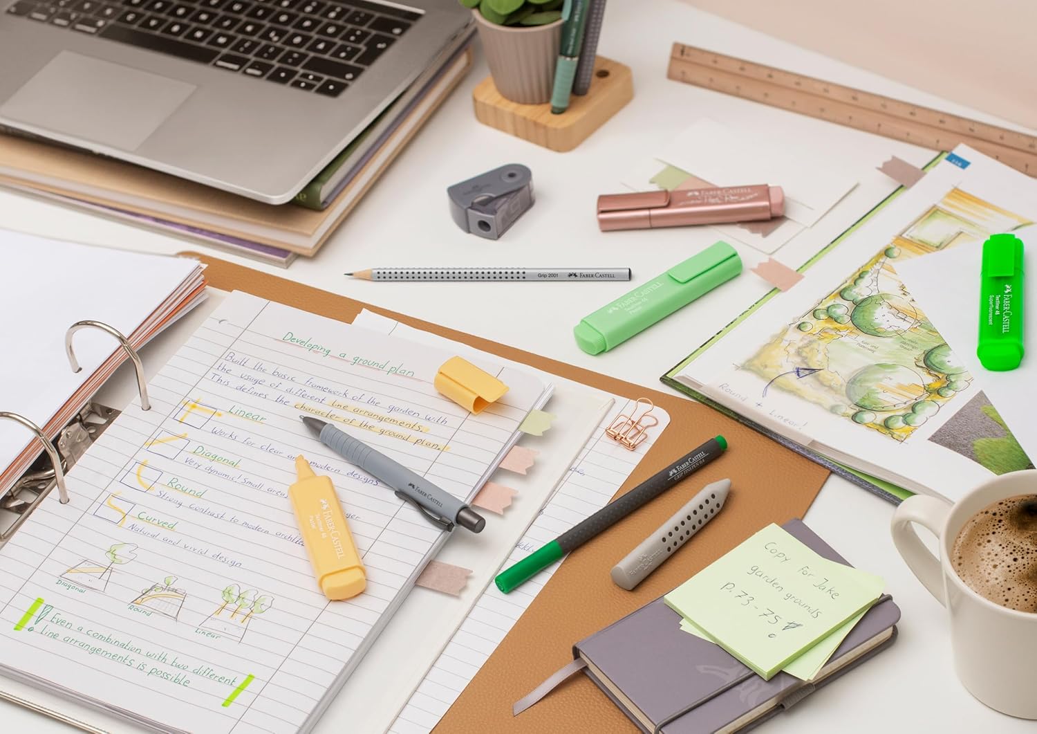 Faber-Castell 154604 – Highlighter Set TL 1546, Pack of 4, Neon Colours, with Durable Chisel Tip, Line Width 1 - 5 mm, Refillable – Bild 4