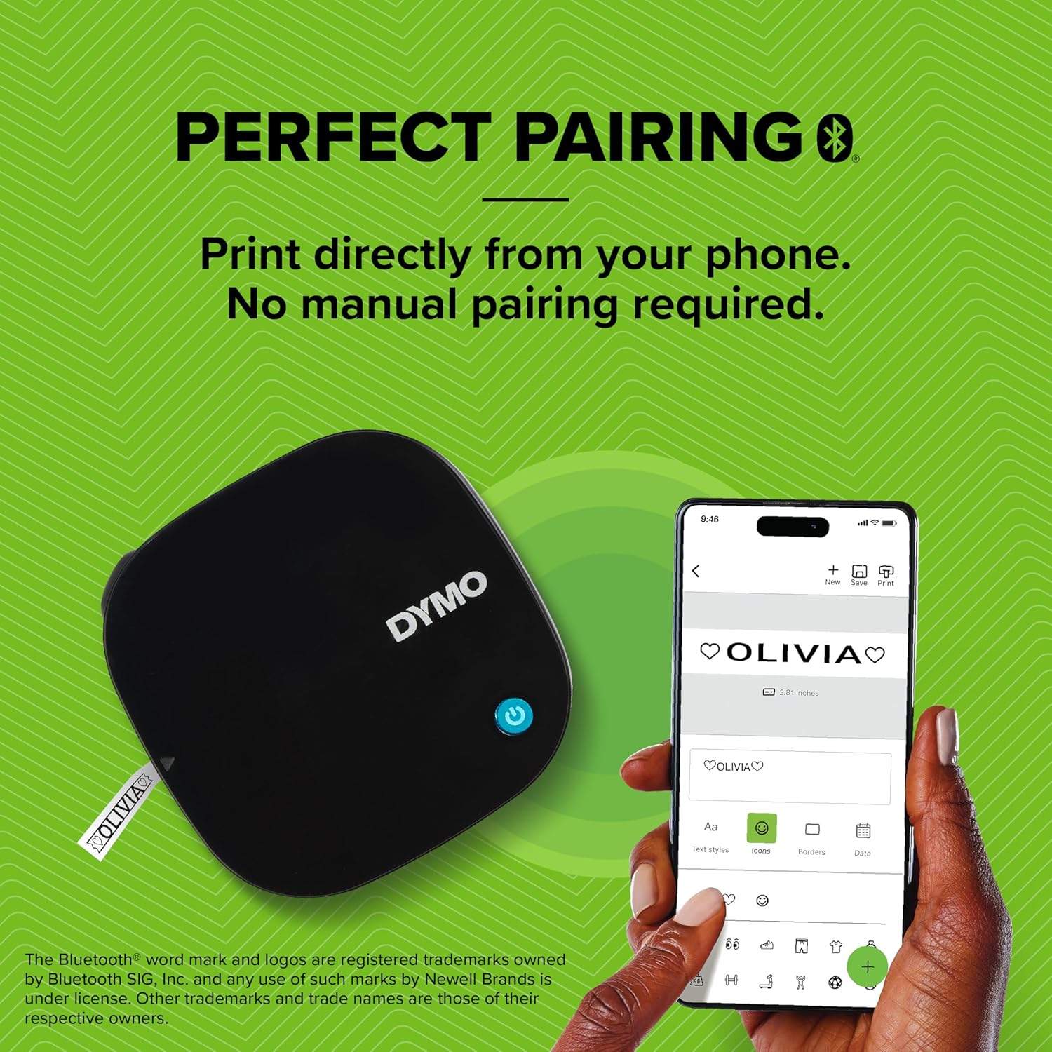 DYMO LetraTag 200B Label Maker with Bluetooth, Compact Label Printer, Connects to iOS and Android via Wireless Bluetooth Technology, Includes 3 x Label Tape – Bild 3