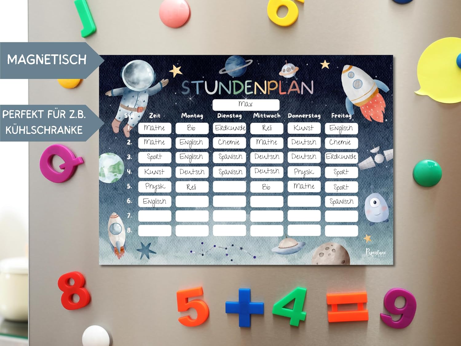 Space timetable magnetic wipe clean (magnetic timetable with pen) – Bild 2