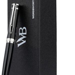 Wordsworth & Black Luxury Erudite Mechanical Pencil Set, Refillable Pencil, Gift Box, Diary, Calligraphy, Drawing, Soft Writing [Black Chrome]