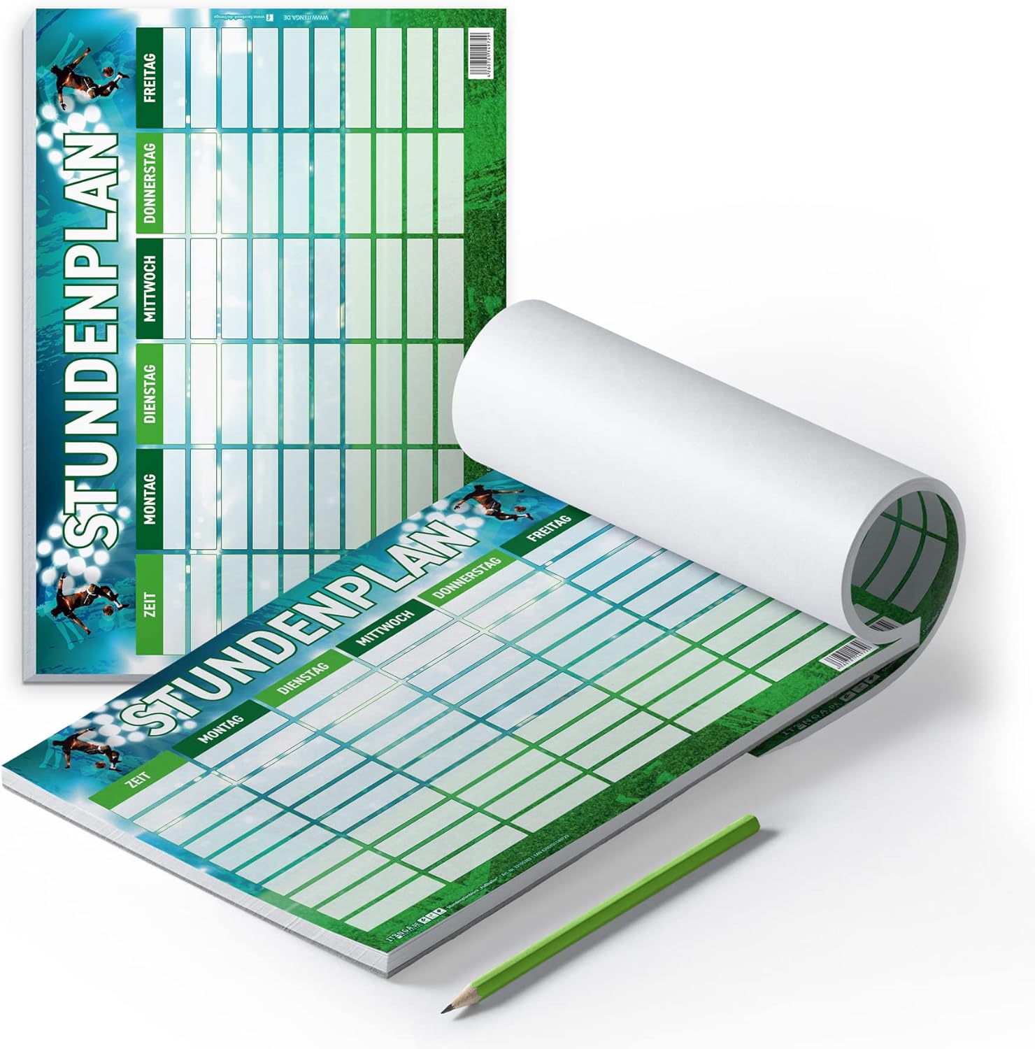 itenga Timetable DIN A4 as a pad, 25 sheets, football motif timetable pad