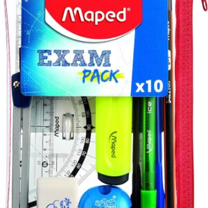 Maped – Student Set Filled Case EXAM PACK – 10 Pieces – Transparent