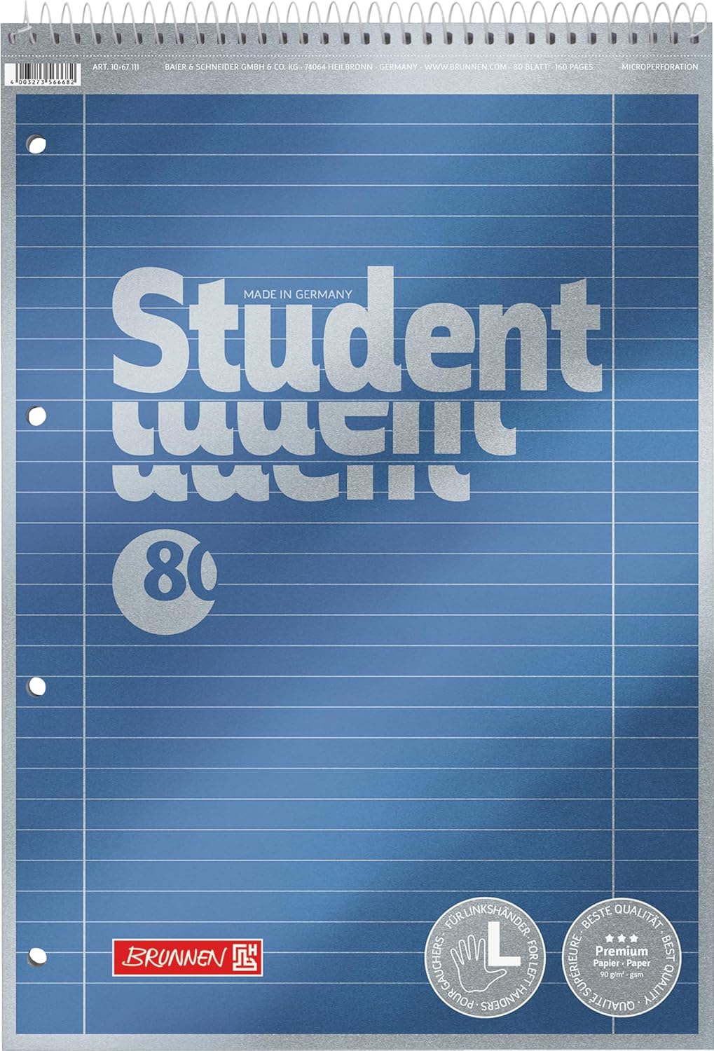 1067174 Notebook/Notepad student Premium Duo Set Treated Cover with Metallic Effect