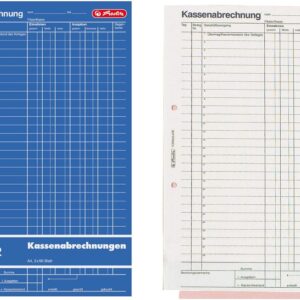 Herlitz 882415 Cash Abrechnungs Book A4 Card 502, 2x 50 Sheets Blue