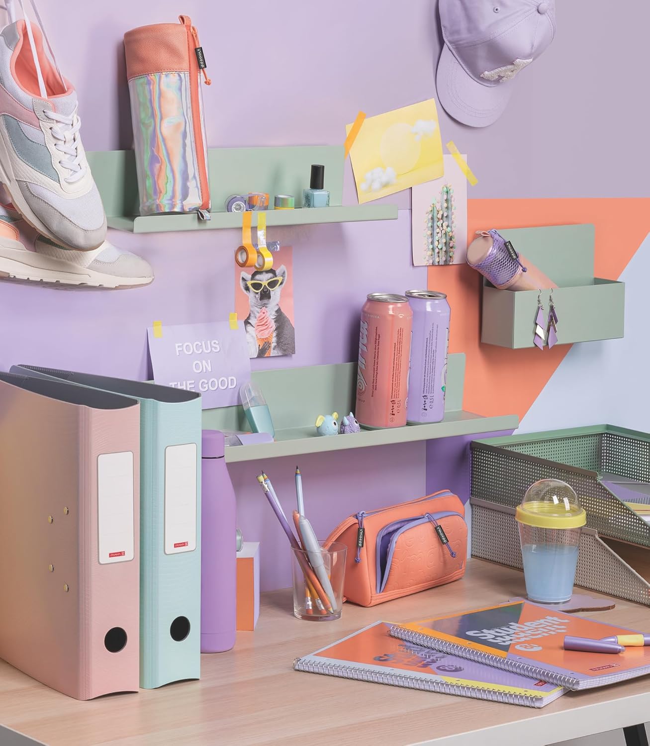 BRUNNEN College Notepad Premium Student "Intoxicate" | A4, Line Style 27, 80 Sheets, Coral – Bild 5