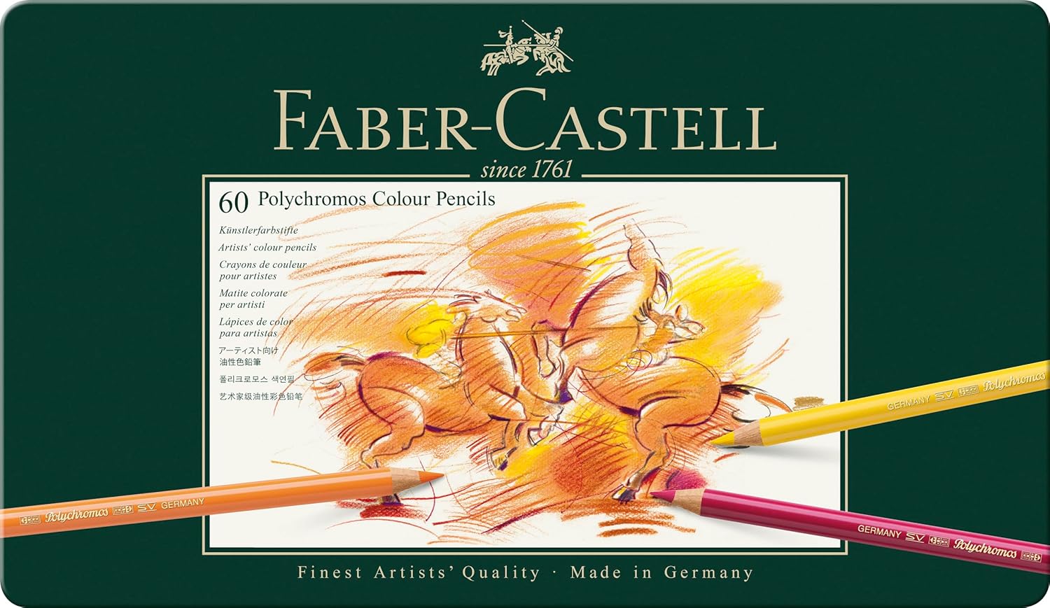 Faber-Castell 110060 – Polychromos Coloured Pencils, Pack of 60 in a Metal Case – Bild 2