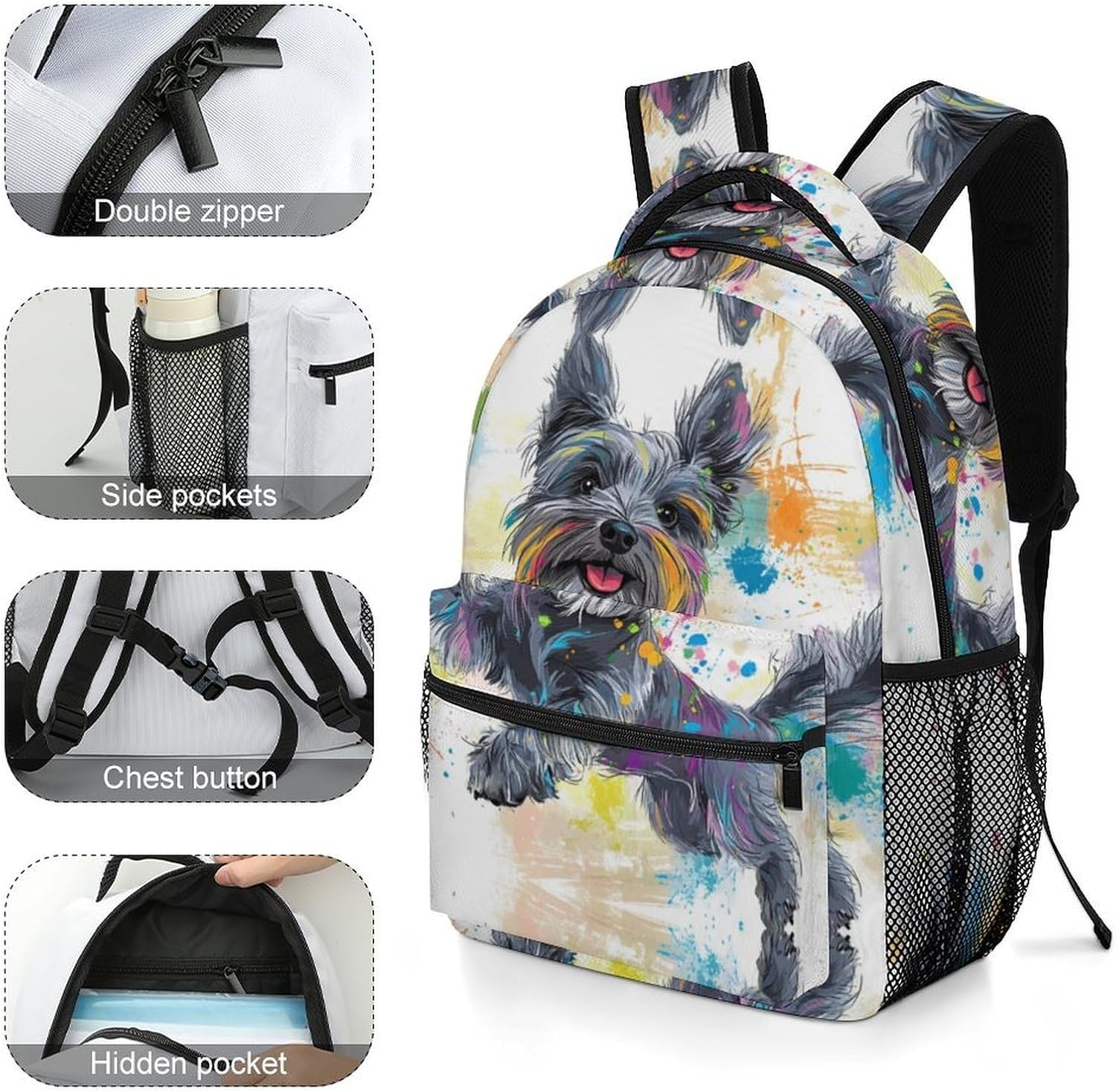 Leisure Black Panther Wild Animals Children's Backpack Animal Flexible Use Indoor/Outdoor – Bild 3