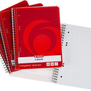 Herlitz x.book spiral-bound notepad A5, 70 g/m², 80 pages, combo set