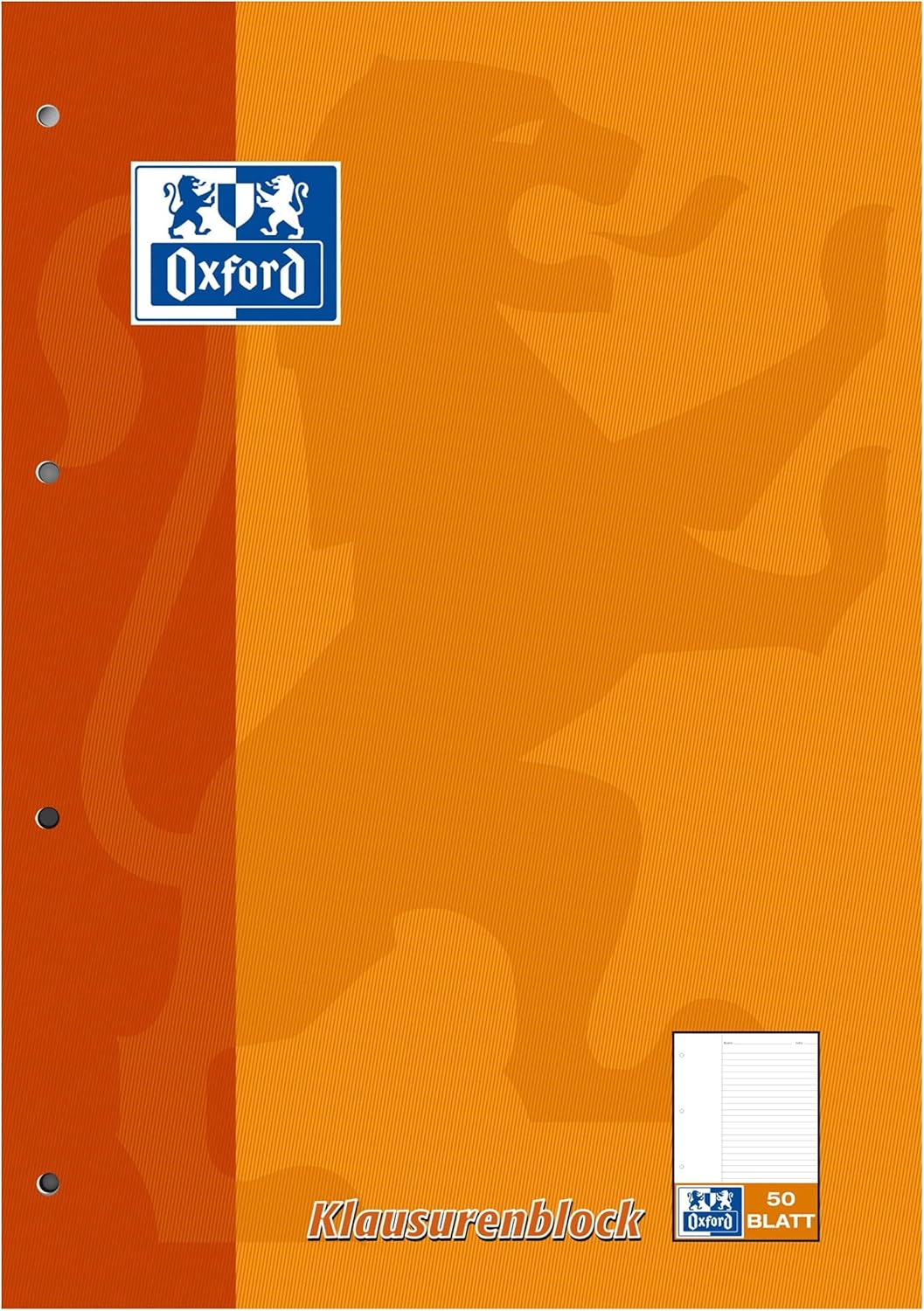 Oxford School Exercise Pad, A4 Lined with Margin, 50 Sheets, Orange, Pack of 5 – Bild 2