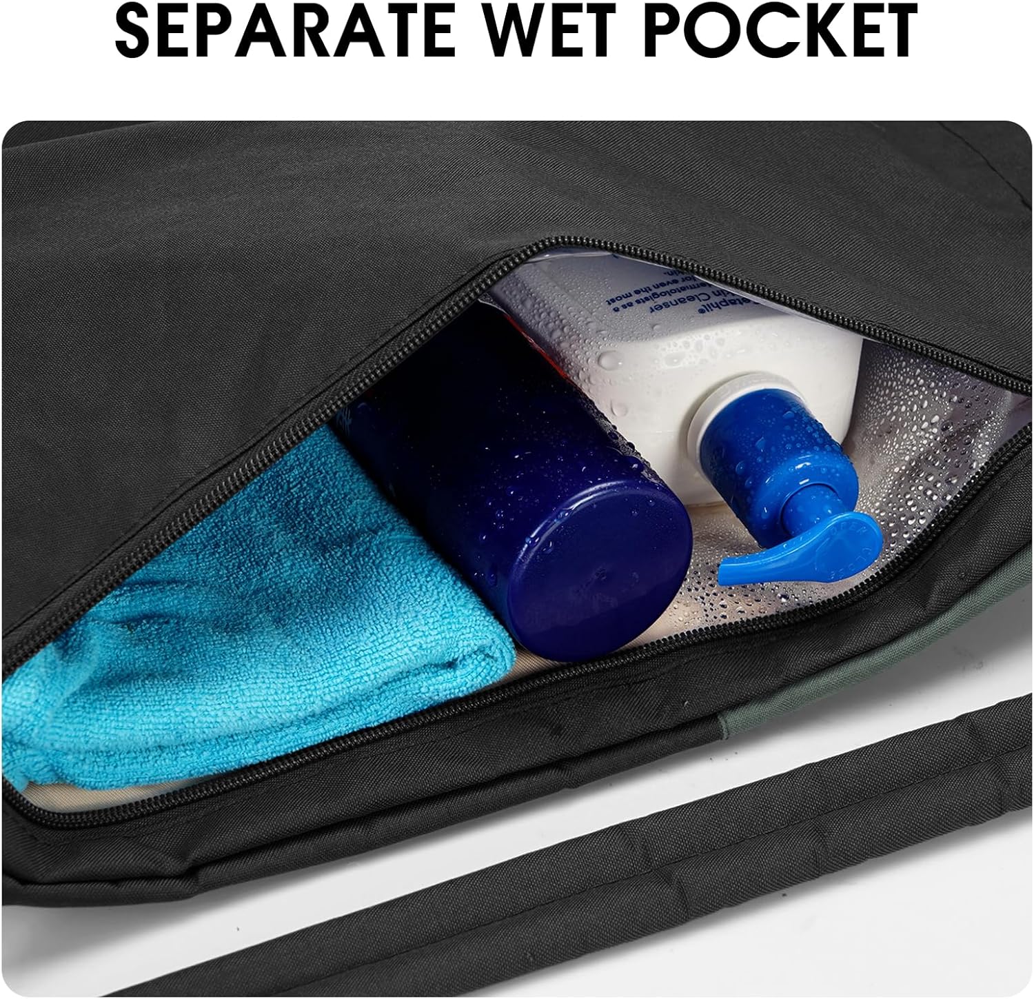 WANDF Drawstring Backpack, Sports Gym Bag with Wet Pocket, Water Resistant Drawstring Backpack, Cinch Bag for Men and Women – Bild 2