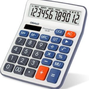 OSALO Calculator Desk Calculator Office 12 Digit Large Buttons LCD Display