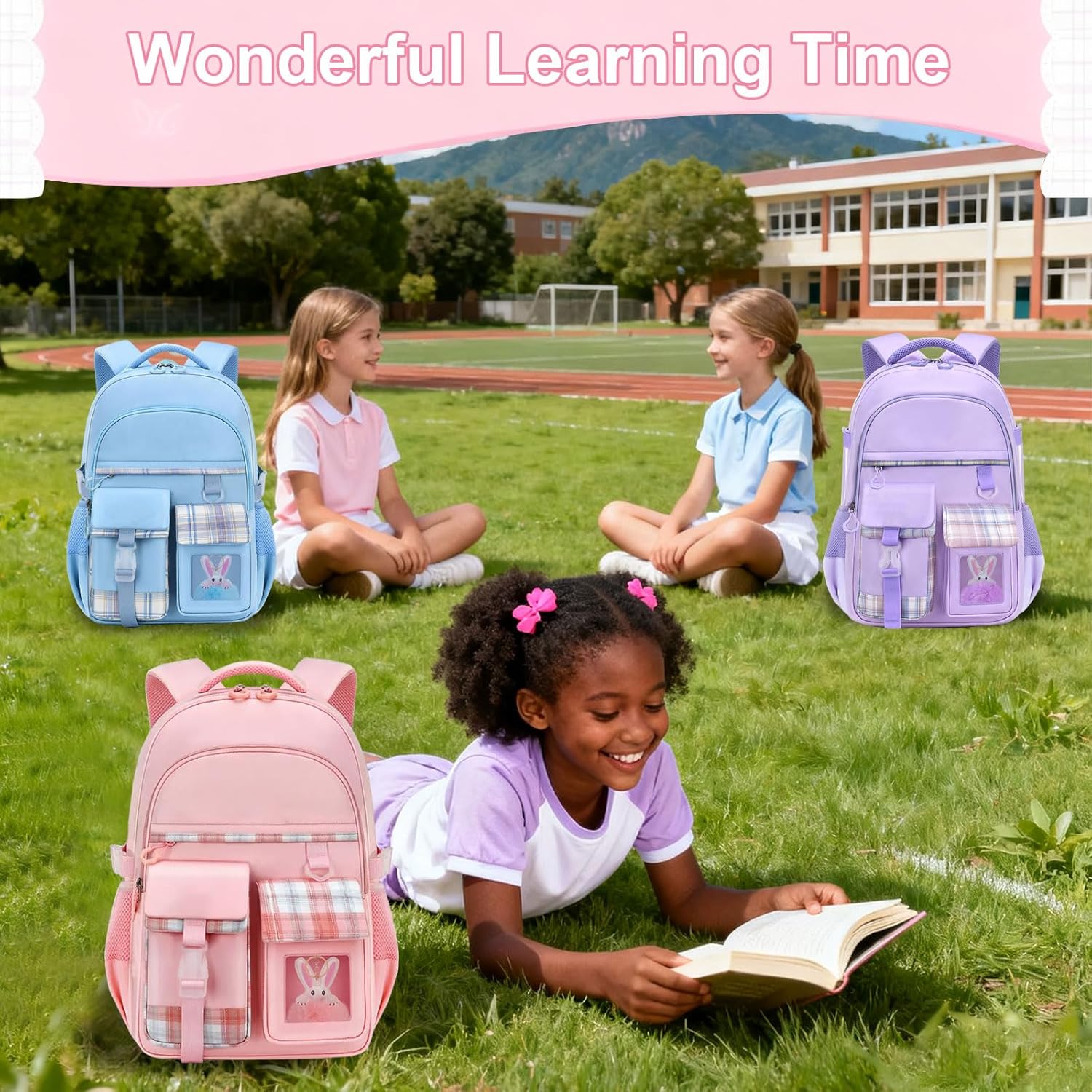 School Backpack Girls Large Capacity School Backpack Girls Teenagers Waterproof with Laptop Compartment Backpack Girls for Primary Junior High University – Bild 7