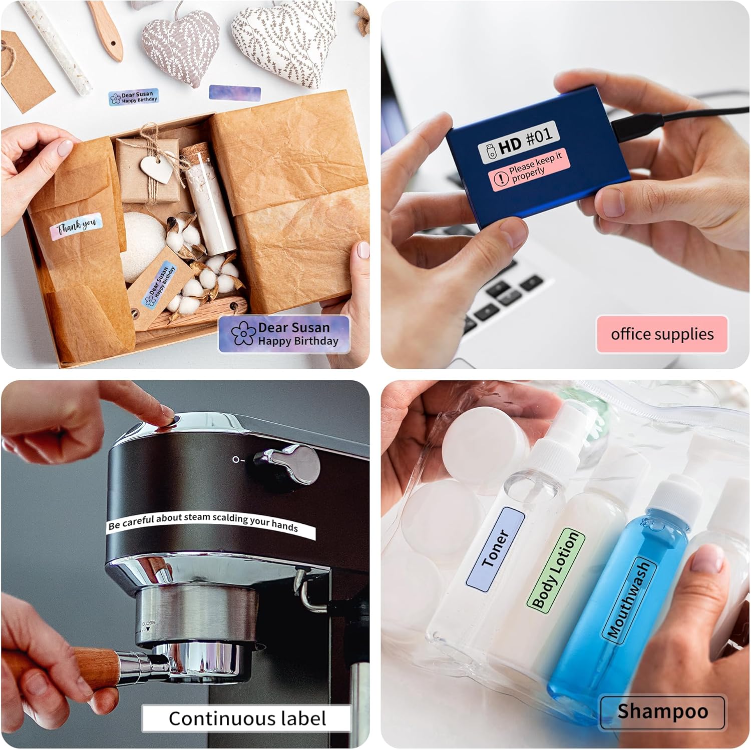 Phomemo D30 Bluetooth Labelling Device, Portable Label Printer, Self-Adhesive Label Maker for School, Family, Office, Kitchen, Thermal Wireless Labeling Device for iOS/Android, Grey – Bild 8