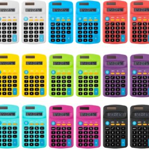 18 Pieces Calculator Bulk Pack, Small Basic Calculator with 4 Functions, Mini Calculator with 8 Digit Display, Scientific Calculators for Home, Office, School