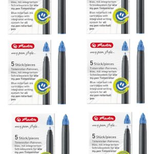Herlitz my.pen 11378999 Rollerball Pen Cartridges Pack of 5 Blue (Pack of 6)