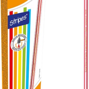 BIC Evolution Stripes, 12 Pencils with Eraser, HB Pencils Medium Hard, Shatterproof Lead & Wood Free