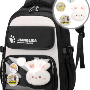 School Backpack Teenager Girls Backpack Girls School Bag Boys Large Waterproof School Bag Women’s Daypack School Bag Backpack for School Satchel Travel with Pendant, Black79, M, Rucksack