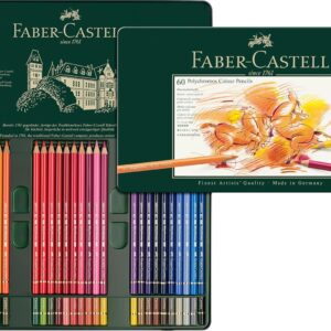 Faber-Castell 110060 – Polychromos Coloured Pencils, Pack of 60 in a Metal Case