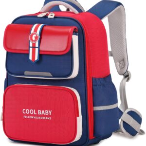 School Backpack Girls Boys Ergonomic 1-4th Class with Chest Strap, 2025 Backpack School Children 6-10 Years School Bag with Removable Belt and Reflective -6171, red, Rucksack Backpacks