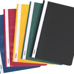 Herlitz 10386951 spring folder A4 PP with transparent front cover, 10 pieces, purple assorted colours