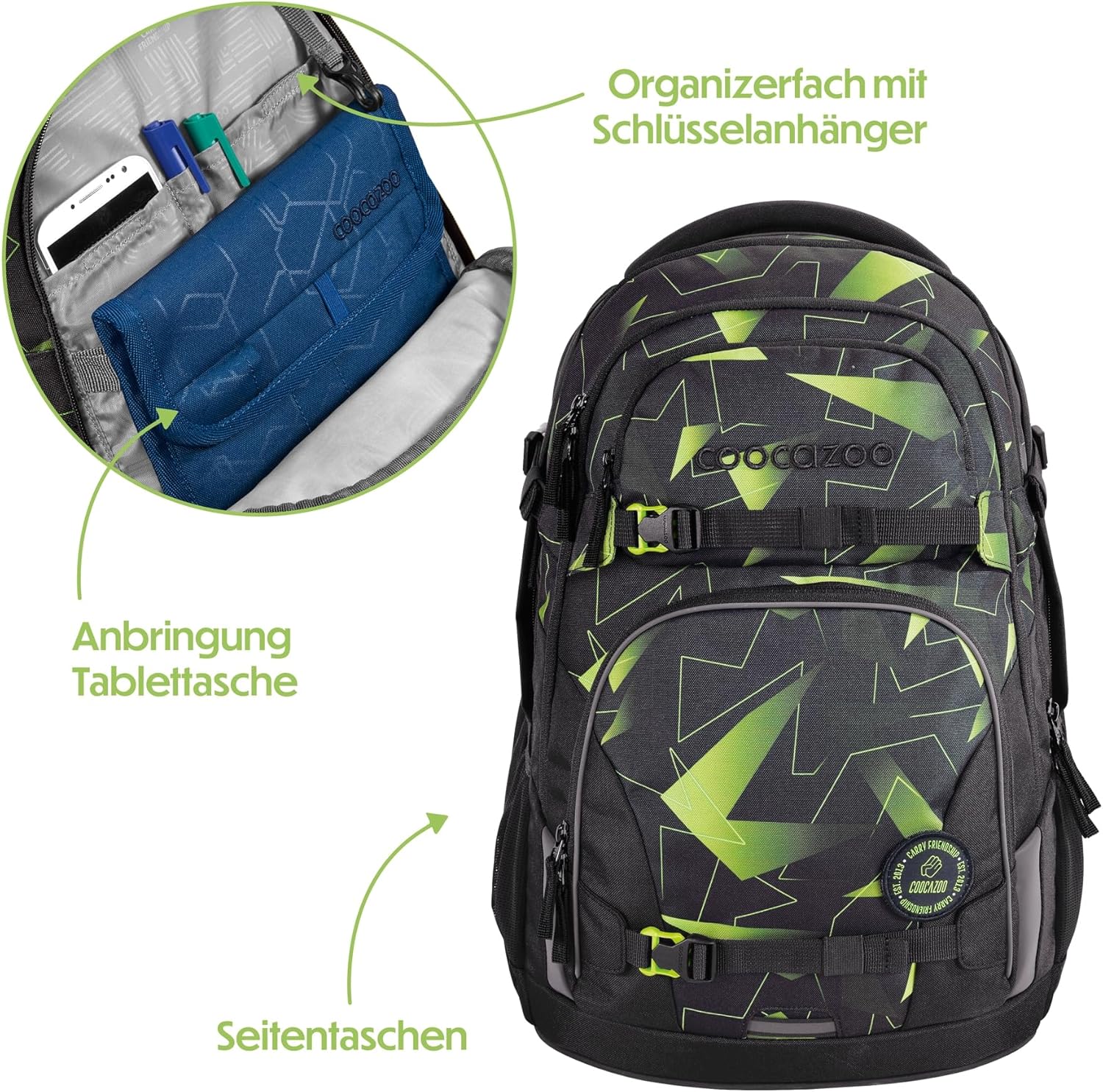 Coocazoo PORTER school backpack, ergonomic & adjustable satchel, height & size adjustable, with chest strap & hip belt, lightweight & individual, from 3rd grade – Bild 9