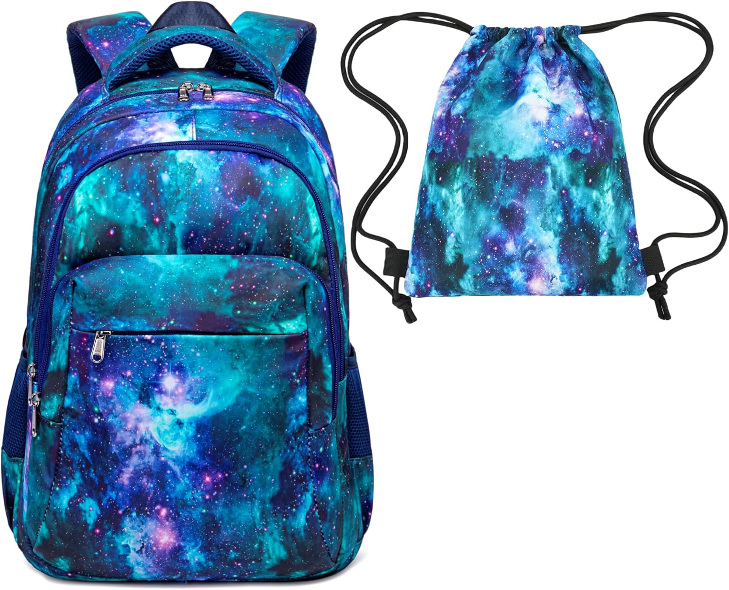 LEDAOU Backpack for Men and Women - Lightweight Waterproof Daypack - Minimalist School Backpack + Laptop Bag (up to 15.6 Inches) - Ideal for University, Travel & Everyday Use, Galaxy Blue+5017