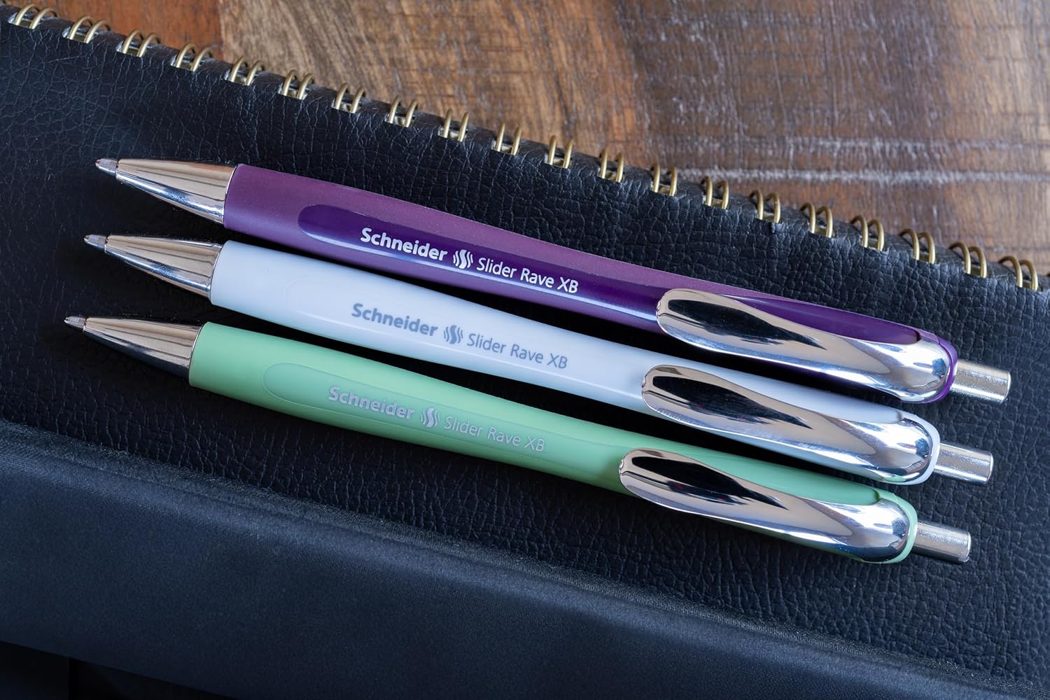 Schneider Slider Rave XB Ballpoint Pen Soft Writing without Scratching for Long Texts at School, University and Work Pack of 5 Plum Ink Colour: Blue – Bild 4