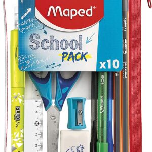 Maped – School Pack Filled Case for Students – 10 Pieces – Transparent