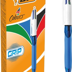 BiC 4 Colour Grip Medium Ballpoint Pen (Box of 12)