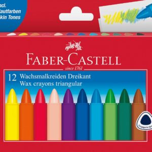 Faber Castell 12 Triangular Wax Crayons