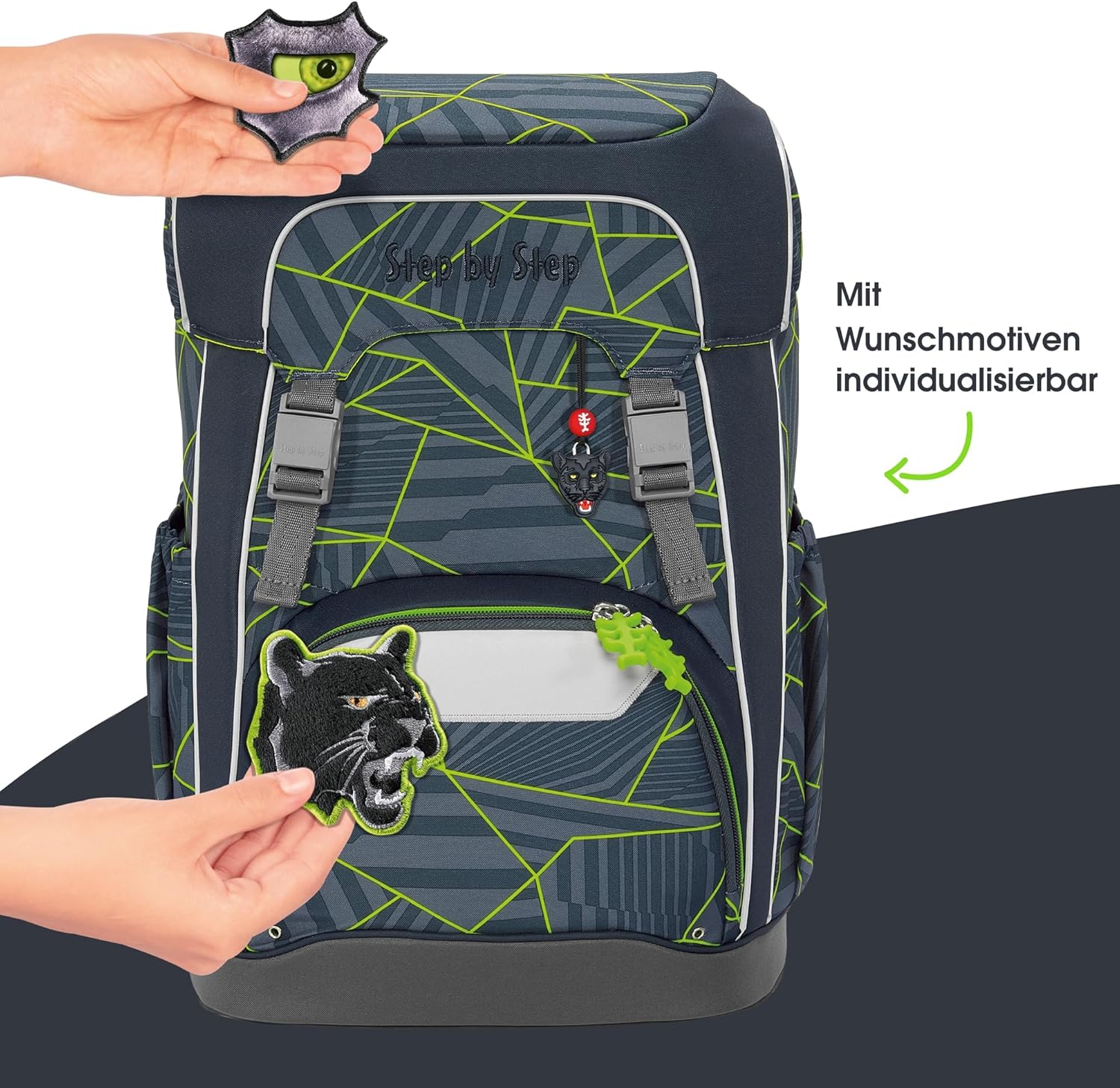 Step by Step Giant School Bag Set, 5 Pieces, Ergonomic Satchel with Reflectors, Height-Adjustable with Hip and Chest Strap, Year 1 On Up, 23 Litres – Bild 7