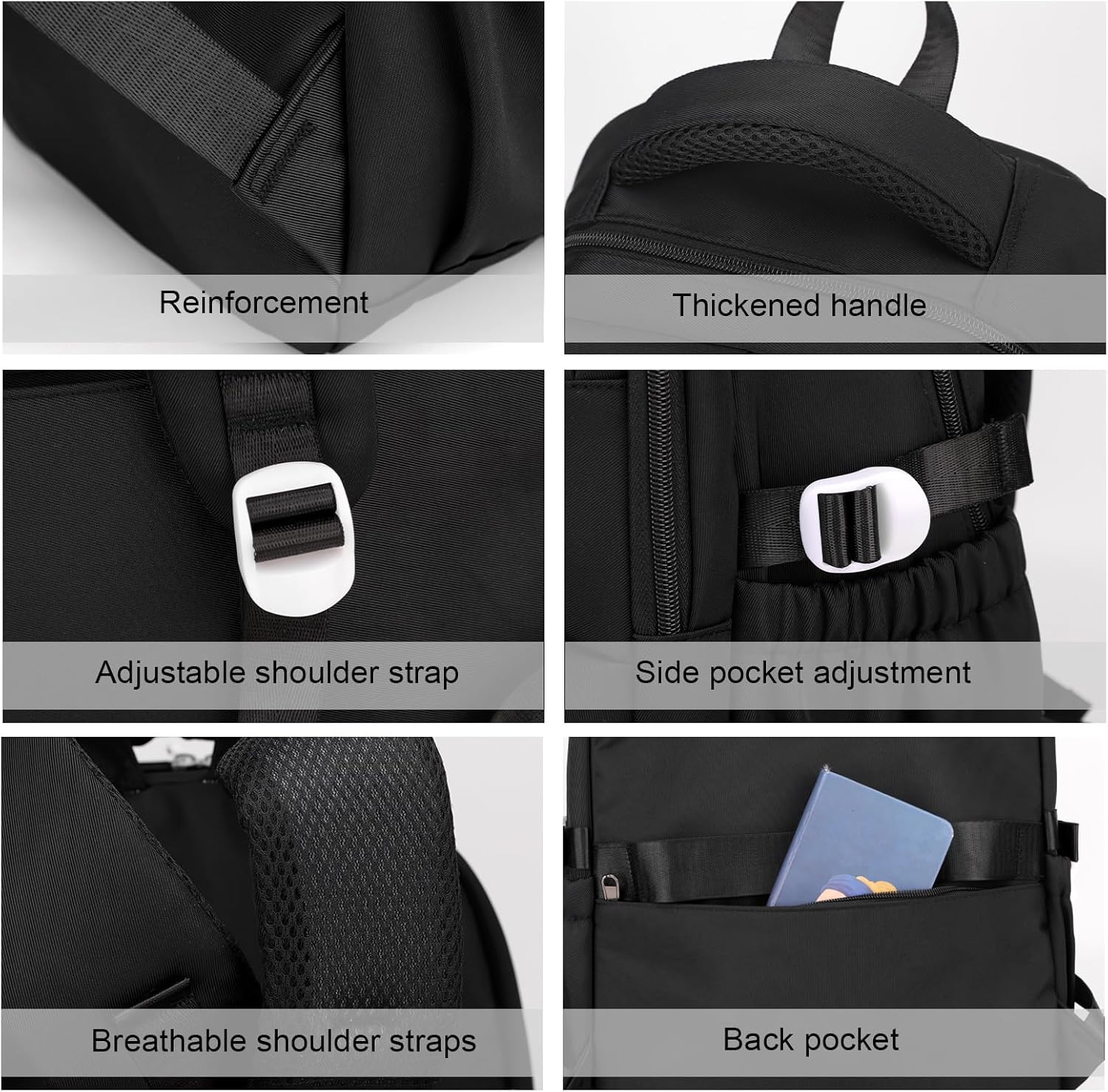 JANSBEN School Bag Girls Boys School Bag Teenager School Backpack School Backpacks Satchel Daypack for School Sports Bag Height Adjustable Many Compartments Laptop Compartment School Bags for Girls – Bild 4