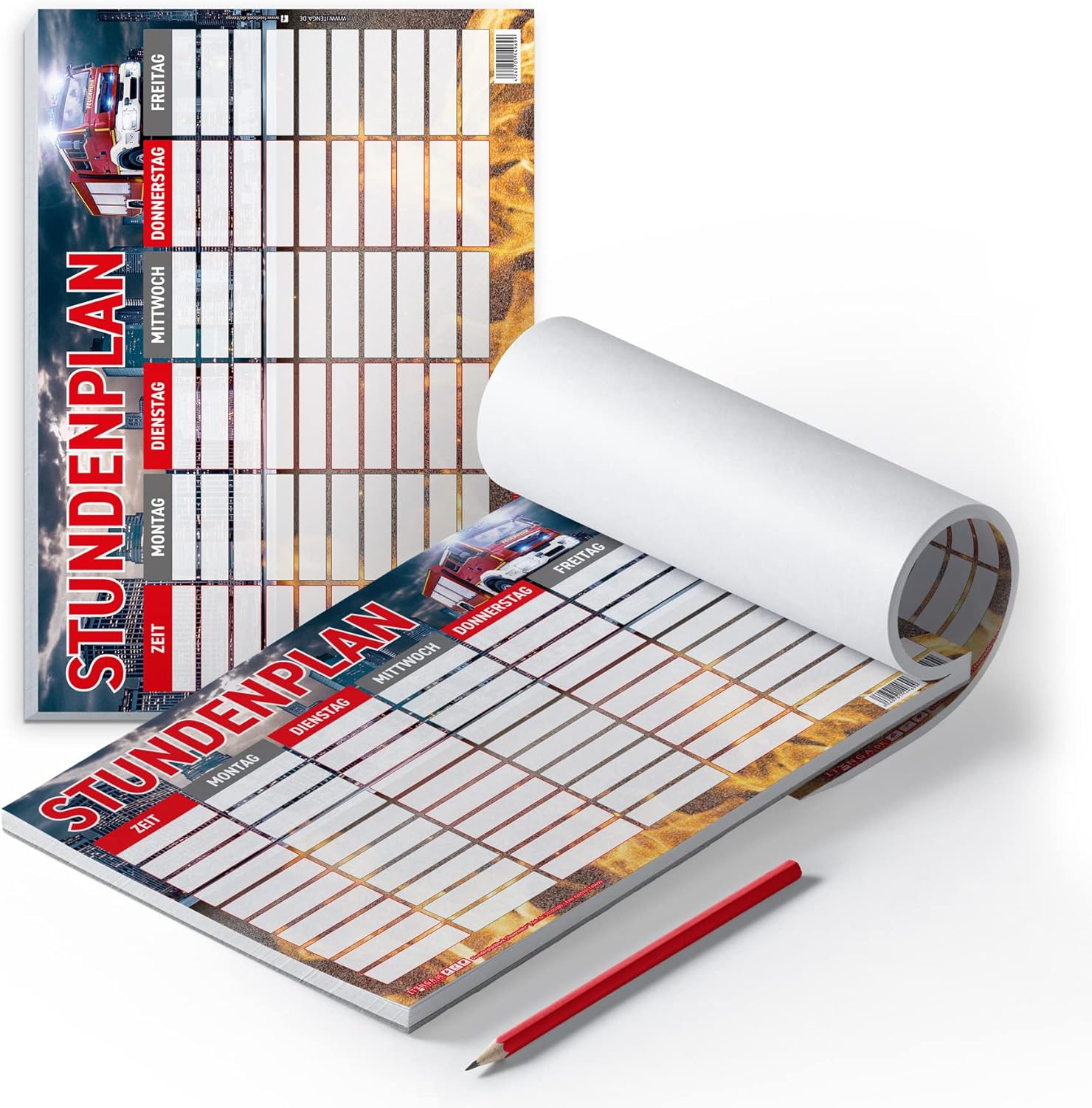 itenga Timetable DIN A4 as a pad, 25 sheets, fire brigade motif, timetable pad