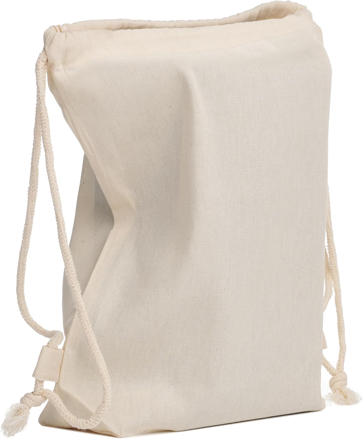 Cotton Gym Bag 38 x 42 cm - Drawstring Bag Made of 100% Cotton 145 g/m², Oeko-Tex Certified - Sports Bag for Painting & Printing - Pack of 5/10/25 for School, Sports & Leisure – Bild 2