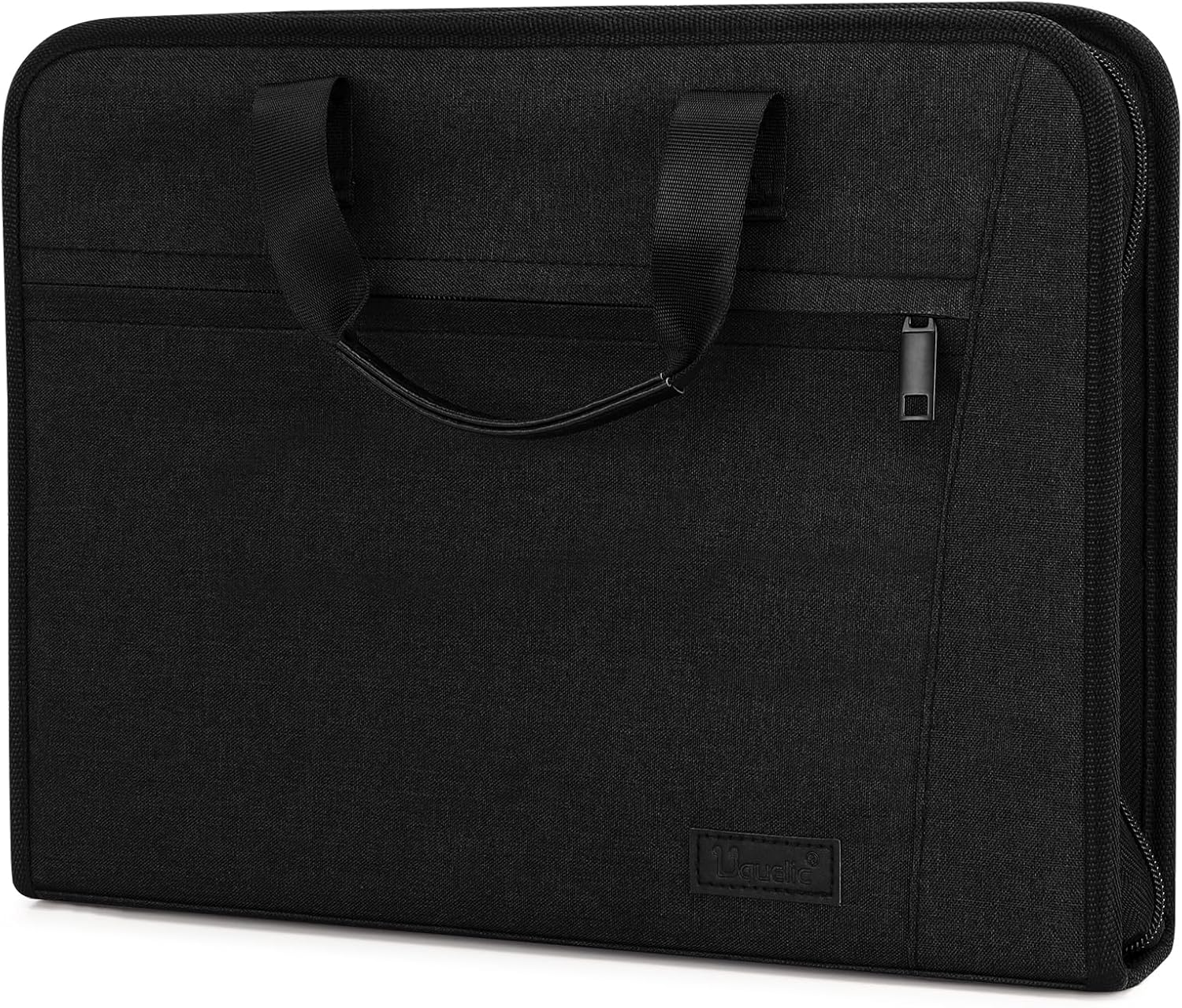 Uquelic Document Folder A4 with Handle, Document Organiser with 12 Compartments and Multiple Compartments, Expandable File Folder for Office, Home, School (Black) – Bild 2