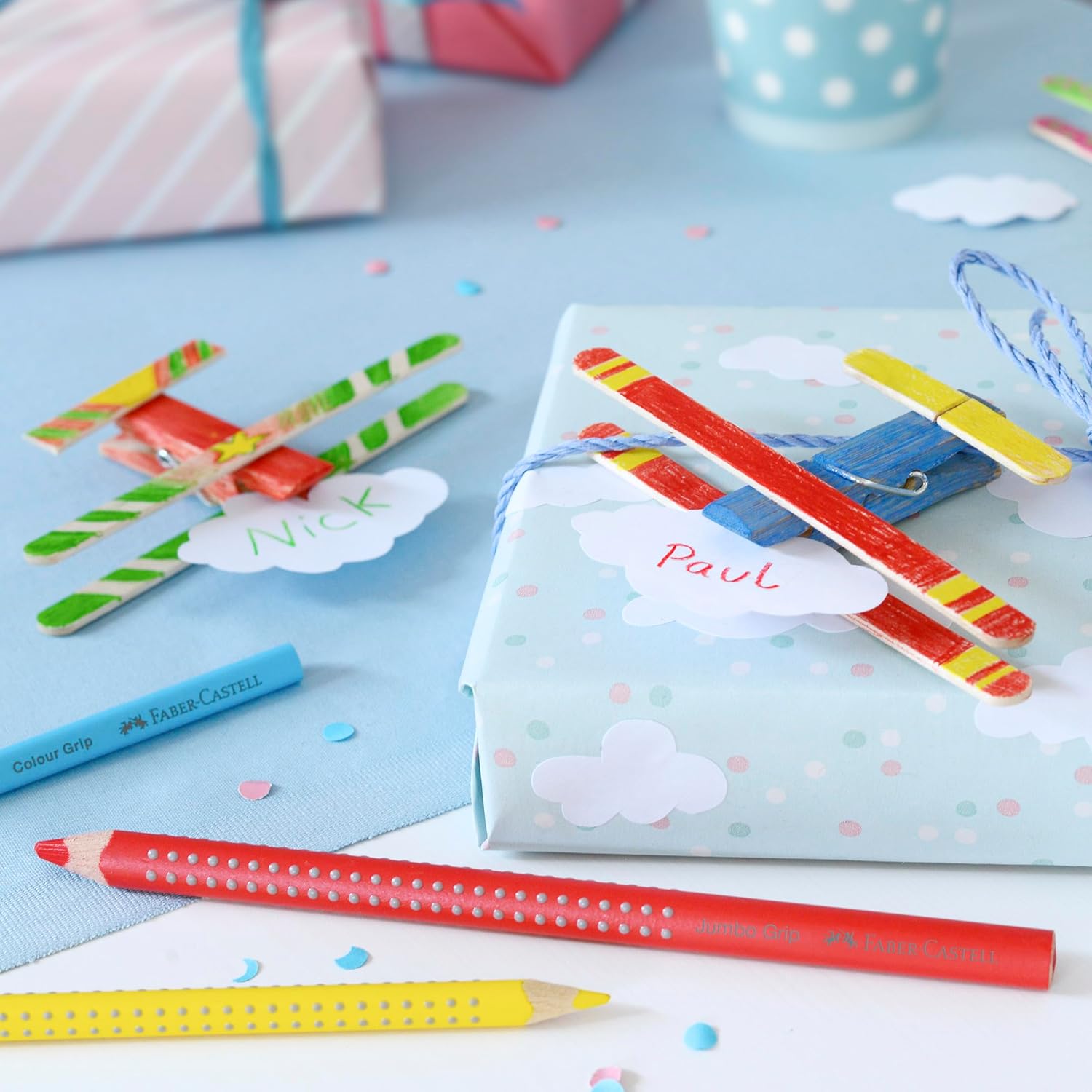 FABER-CASTELL 110912 Jumbo Grip Colouring Pencils, Set of 12, Triangular, Shatterproof, for Children and Adults – Bild 6