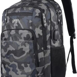 Unisex School Backpack – School Backpack for Boys, Girls & Teenagers – Laptop Backpack for Men & Women – Daypacks / Business Backpacks with USB, Camouflage