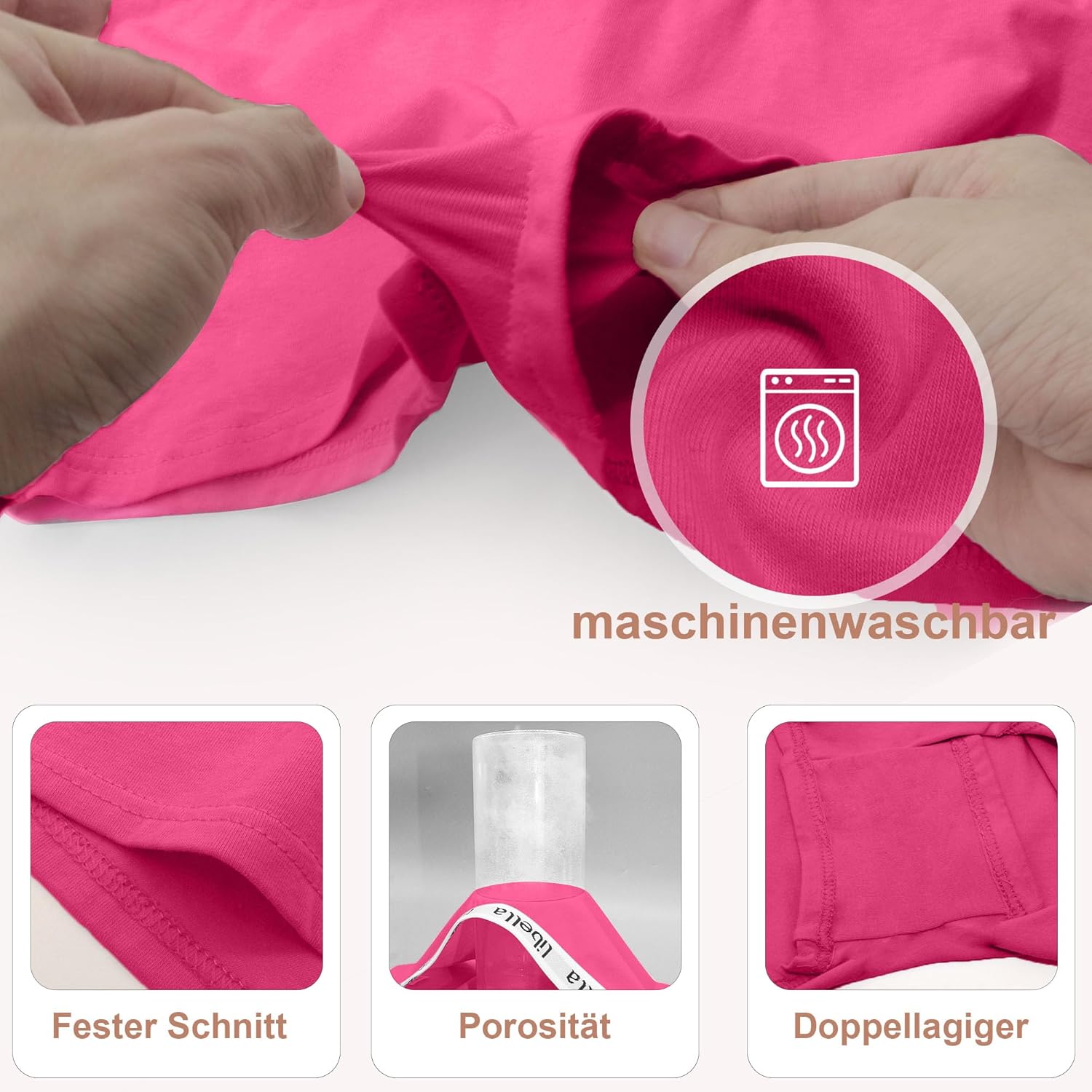 Uizuooy Boxer Shorts Women's Cotton Briefs Women's Breathable Panties Soft Women Underwear Stretch Hipster Comfortable Underwear Multipack Pack of 6 – Bild 4