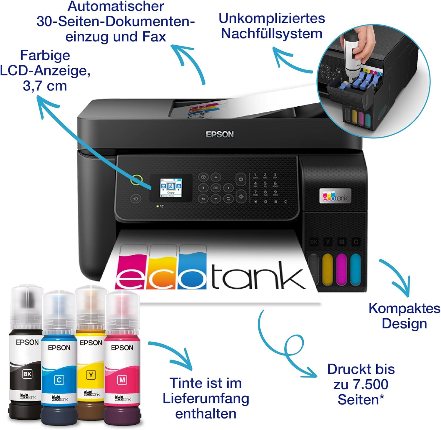 Epson EcoTank ET-4800 A4 Multifunction Wi-Fi Ink Tank Printer with a Included Stock of Inks up to 3 Years – Bild 2