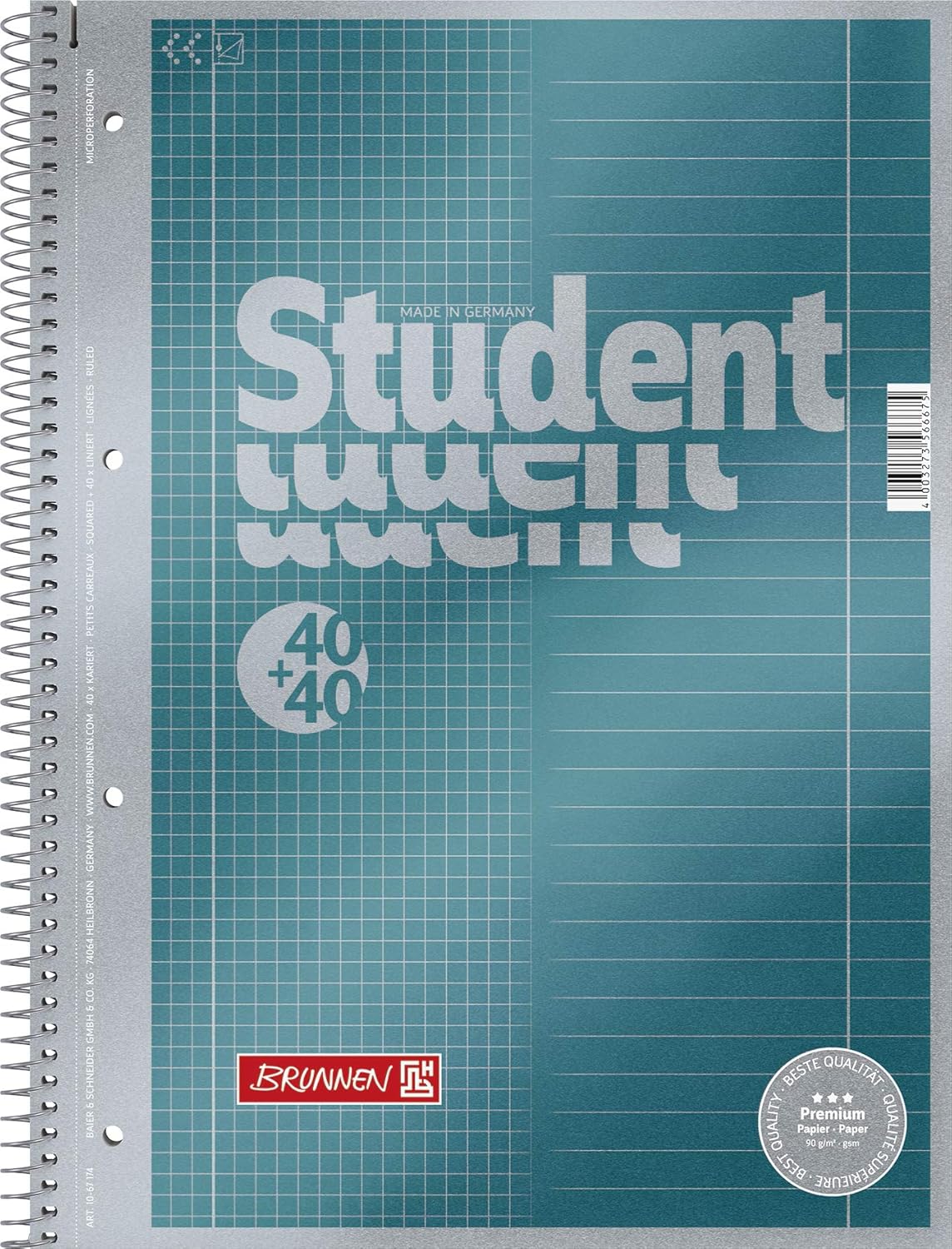 5 x Brunnen College Notepad Duo A4 Lin.28+27 Premi