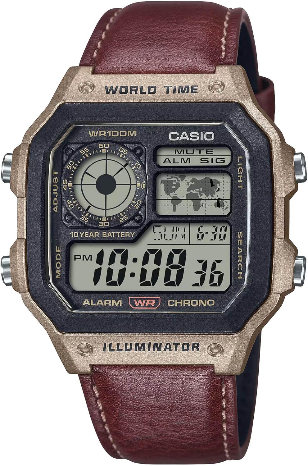 Casio Watch AE-1200WHL-5AVEF, brown, Strap.