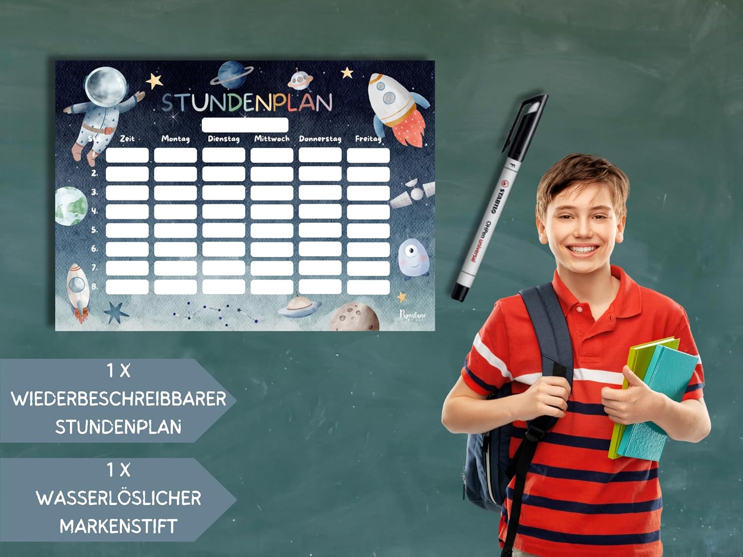 Space timetable magnetic wipe clean (magnetic timetable with pen) – Bild 7