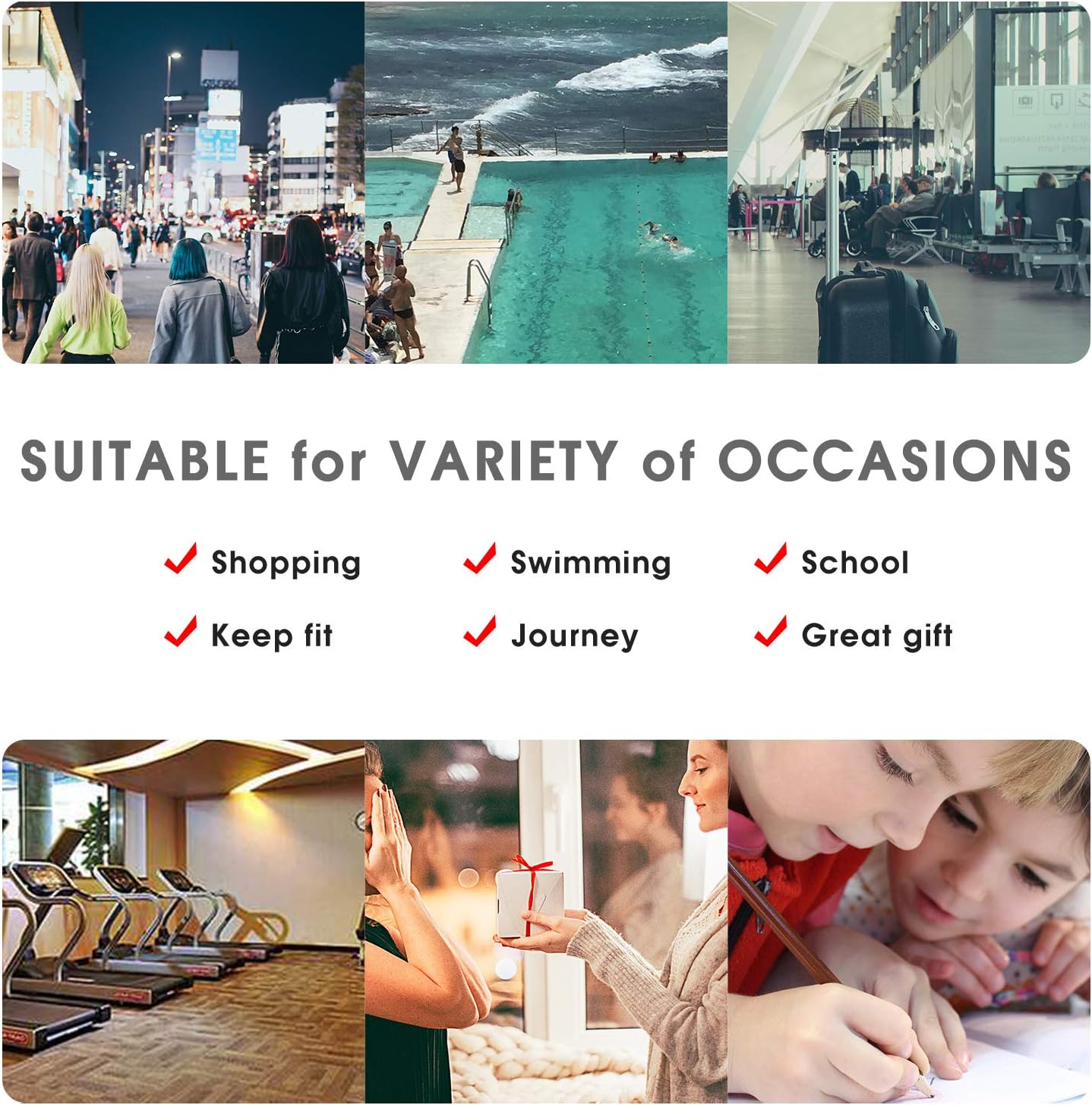 WANDF Backpack with Drawstring Gym Bag Sports Bag Gym Bag with Outer Pocket Adjustable Drawstring Gym Bag for Women Men Children with Inner Pocket 11 Litres for Sports and Travel – Bild 7