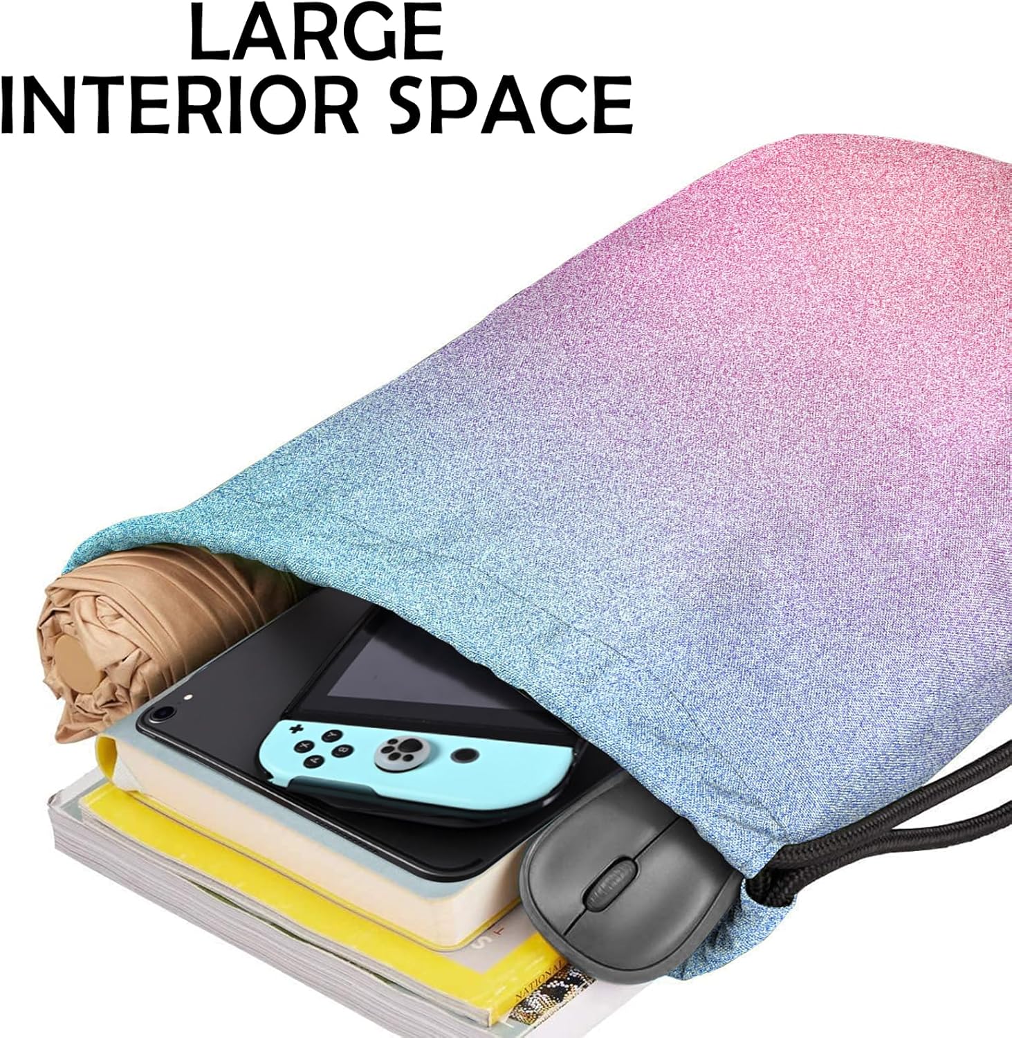 Gym Bag with Drawstring for Fitness, Beach, Swimming & Travel, Stylish Cute Waterproof Sports Bag for Women Girls Men – Bild 4