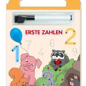 TRÖTSCH – Schreib und wisch weg „Erste Zahlen“ mit Stift | Übungsheft mit abwischbarer Oberfläche und Stift zum Üben der Zahlen. Lernheft mit Schritt-für-Schritt-Anleitungen | Ab 4 Jahren