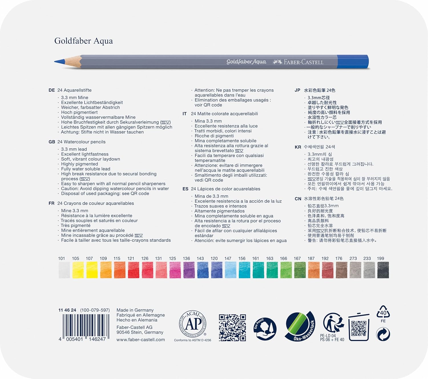 Goldfaber Aqua Watercolour Pencil in Metal Tin (Pack of 24) – Bild 5